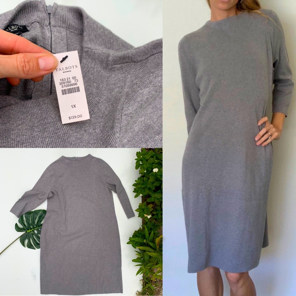 Talbots 1X Grey NWT dress